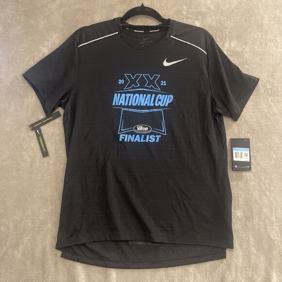 NWT‎ NIKE DRI-FIT 2021 NATIONAL CUP FINALIST US SOCCER CLUB BLACK/BLUE MEN’S MED - Picture 1 of 16